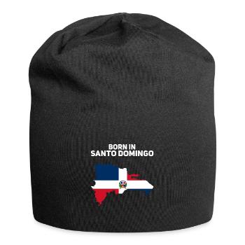 Dominikanische Republik - Jersey-Beanie - Schwarz - Vorne