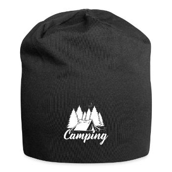 Camping Wohnmobil Van Vintage im Wohnwagen Caravan - Jersey-Beanie - Schwarz - Vorne