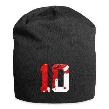 NO. 10 NUMBER 10 RED WHITE 10TH BIRTHDAY - Jersey Beanie - black - Front