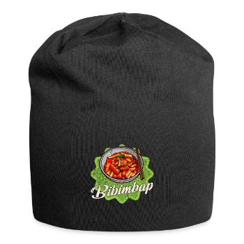 Korean Cuisine Bibimbap Kimchi Asian Bowl - Jersey Beanie - black - Front
