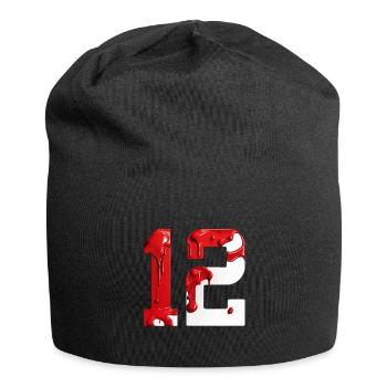 NON. 12 NUMÉRO 12 ROUGE BLANC 12E ANNIVERSAIRE - Bonnet en jersey - noir - Devant