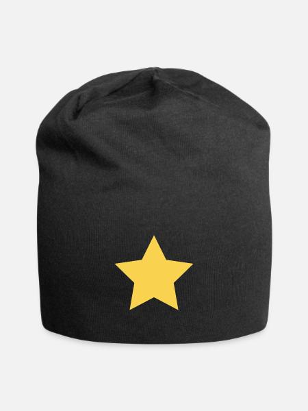 Stern Gelb - Jersey-Beanie - Schwarz