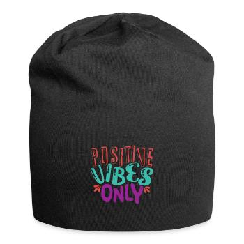 Positive vibes only - Jersey-Beanie - Schwarz - Vorne