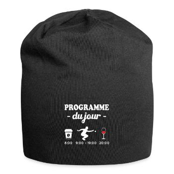 Pétanque le programme, Programme du jour pétanque - Bonnet en jersey - noir - Devant