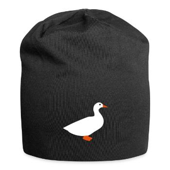 ★ Designfarben änderbar ★ Hausente - Jersey-Beanie - Schwarz - Vorne