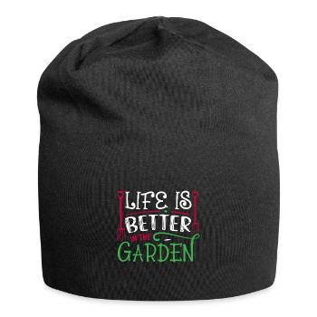 Gardener in the garden Hobby gardener cares for plants - Jersey Beanie - black - Front