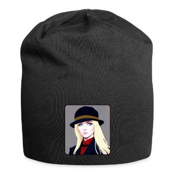 Blonde girl in cool steampunk style - Jersey Beanie - black - Front