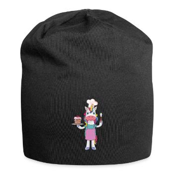 Funny cake baking cookin unicorn gift - Jersey Beanie - black - Front