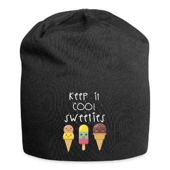 Eis süß lustiger Spruch Geschenk - Jersey-Beanie - Schwarz - Vorne
