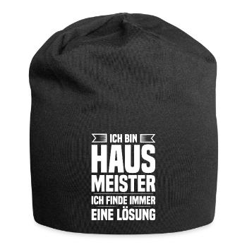 Ich bin Hausmeister ich finde Lösung Gebäudewart - Jersey-Beanie - Schwarz - Vorne