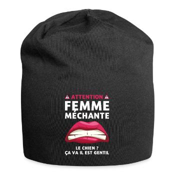 Attention femme méchante - Bonnet en jersey - noir - Devant