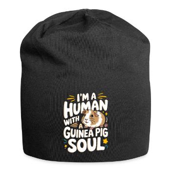 Meerschweinchen - Jersey-Beanie - Schwarz - Vorne