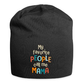 Meine Lieblingsmenschen nennen mich Mama Mama - Jersey-Beanie - Schwarz - Vorne
