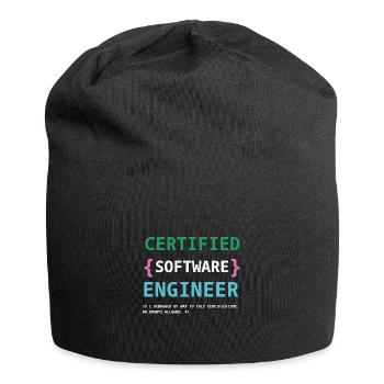 Lustiger zertifizierter Softwareentwickler - Jersey-Beanie - Schwarz - Vorne