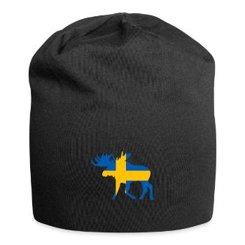Moose Sweden Flag Scandinavia hunting hunting - Jersey Beanie - black - Front