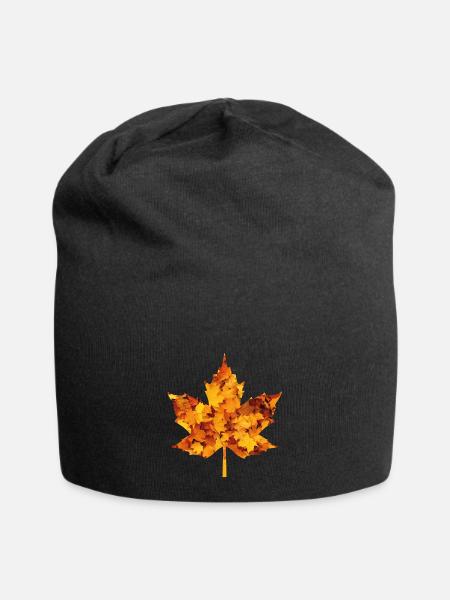 Ahornblatt - Jersey-Beanie - Schwarz