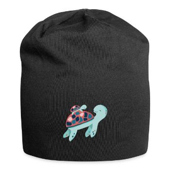 Schildkröte - Jersey-Beanie - Schwarz - Vorne