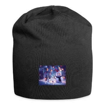 Happy Christmas Snowman - Jersey Beanie - black - Front