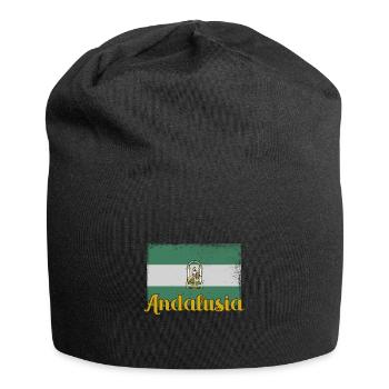 Andalusien Flagge Iberische Halbinsel Sevilla - Jersey-Beanie - Schwarz - Vorne
