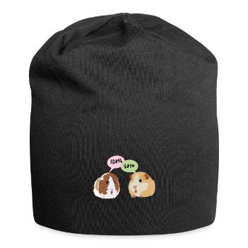 Guinea Pig I$HIG Wheek Meerschweinchen Sprache - Jersey-Beanie - Schwarz - Vorne
