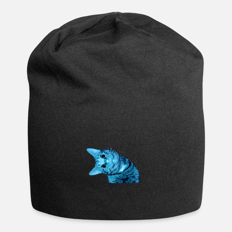 lächelnde Katze - Jersey-Beanie - Schwarz