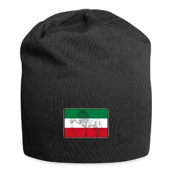 Iran Perser Fars Löwe Sonne Kultur Faravahar - Jersey-Beanie - Schwarz - Vorne