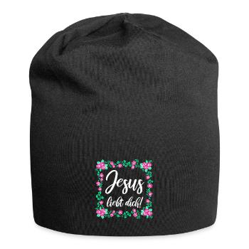 Jesus Liebt Dich - Jersey-Beanie - Schwarz - Vorne
