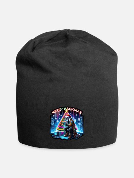 Cyber-Weihnachten - Jersey-Beanie - Schwarz
