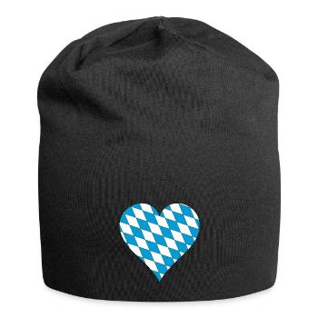 Bayern bayerische Flagge Herz - Jersey-Beanie - Schwarz - Vorne