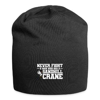 Kranich - Jersey-Beanie - Schwarz - Vorne