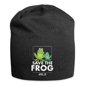 Sauve le monde de grenouilles jour - Bonnet en jersey - noir - Devant