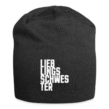 Beste Lieblings Schwester Geschenk für Geschwister - Jersey-Beanie - Anthrazit - Vorne