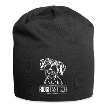 RIDGITASTISCH Rhodesian Ridgeback Spruch Wilsigns - Jersey-Beanie - Schwarz - Vorne