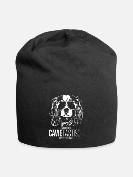 CAVIETASTISCH Cavalier King Charles Spaniel Hunde - Jersey-Beanie - Schwarz