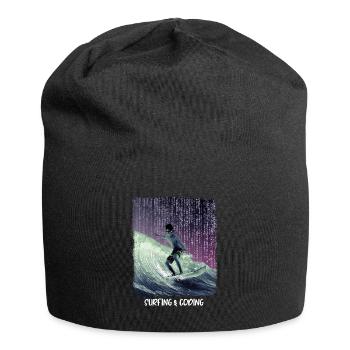 Surfing & Coding - Jersey-Beanie - Schwarz - Vorne