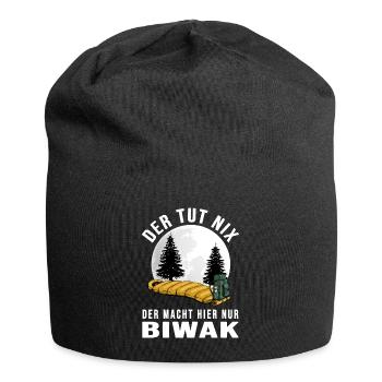 biwak bushcraft wildcamping survival adventure - Jersey-Beanie - Schwarz - Vorne