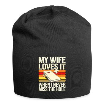 Humour Homme Joueur De Cornhole - Bonnet en jersey - noir - Devant