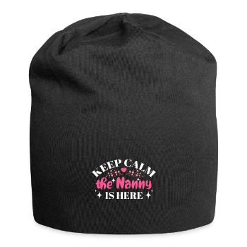 Nanny Babysitterin Tagesmutter - Jersey-Beanie - Schwarz - Vorne