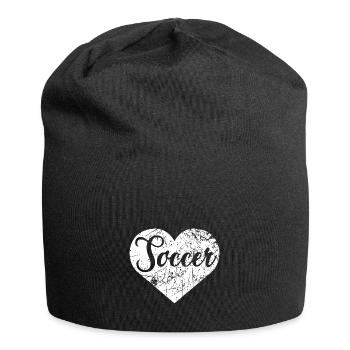 Soccer Herz - Jersey-Beanie - Schwarz - Vorne
