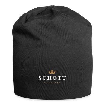 Schott Original Familienlogo - Jersey-Beanie - Schwarz - Vorne