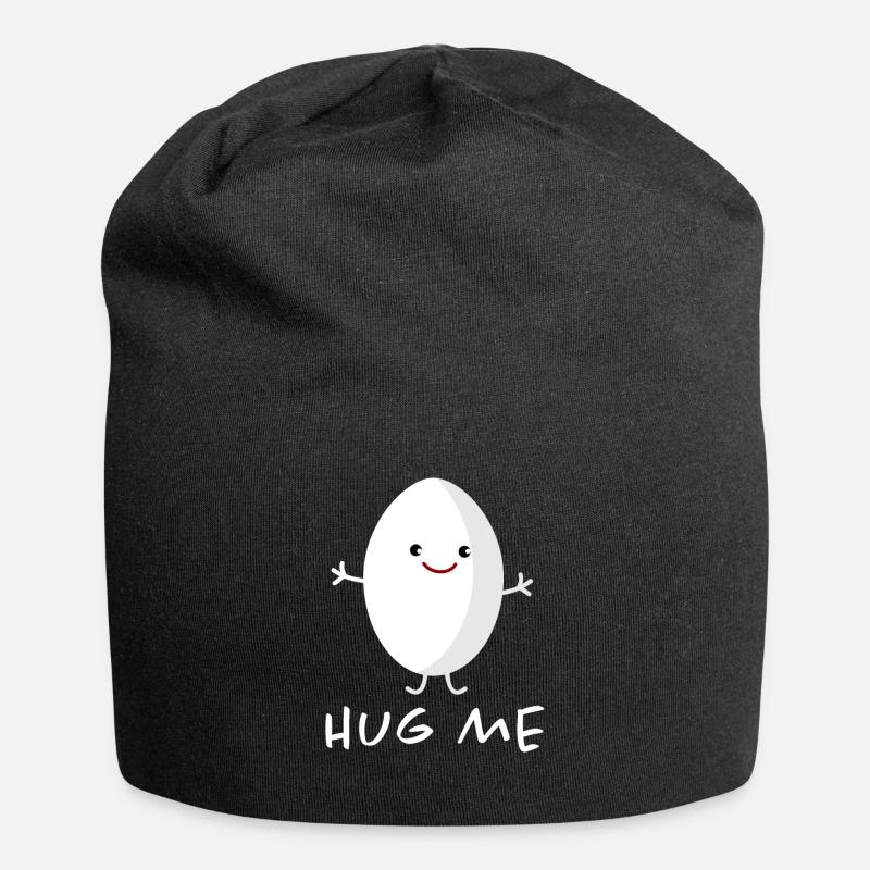 Hug me (egg) - Jersey Beanie - black