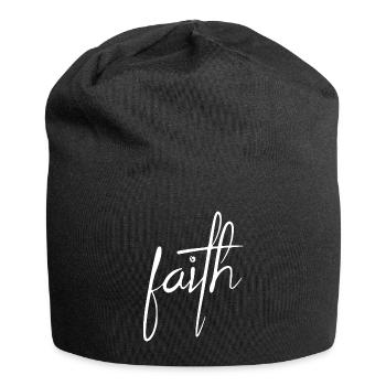 faith - blanc - Bonnet en jersey - noir - Devant