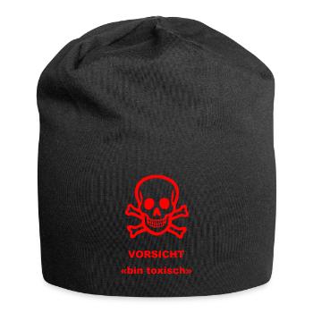 Toxisch, Frech, Totenkopf, Cool, Wiltsch, - Jersey-Beanie - Schwarz - Vorne