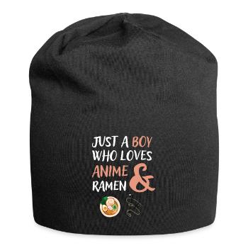 Just a Boy who loves Anime Ramen Geschenk - Jersey-Beanie - Schwarz - Vorne
