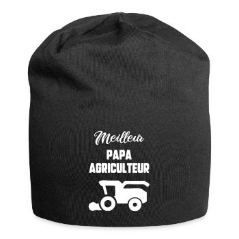 Meilleur papa agriculteur - Bonnet en jersey - noir - Devant