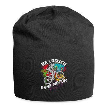 Logisch fahre ich ohne Akku ohne Motor - Jersey-Beanie - Schwarz - Vorne