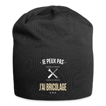 Je peux pas j'ai bricolage - Cadeau humour - Bonnet en jersey - noir - Devant