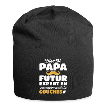 Papa Expert Changement De Couches Futur Papa 2024 - Bonnet en jersey - noir - Devant