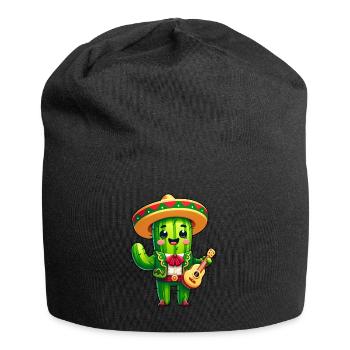 Cinco de Mayo Cactus Mariachi Guitarist - Jersey Beanie - black - Front