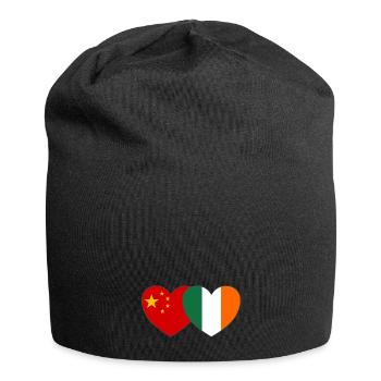 China Ireland Flag Heart - Jersey Beanie - black - Front